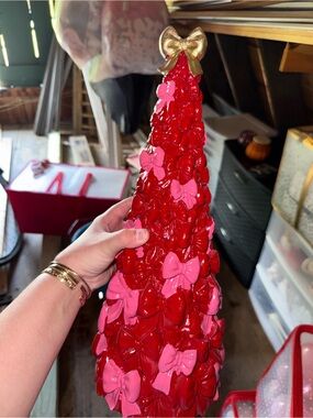 VIRAL Red Decorative Bow Tree with Pink Accents